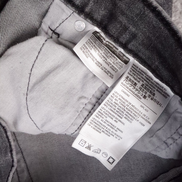 Levi's 512 Slim Fit Tapered Leg 31x30 Dark Wash Gray Denim Jeans - Picture 10 of 14